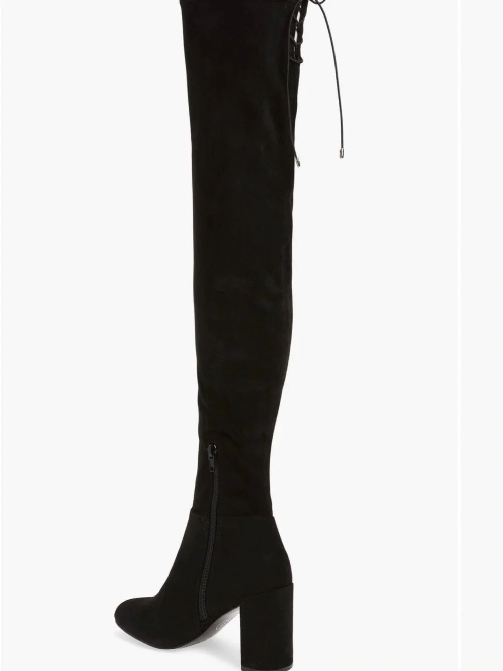 Chinese Laundry Black Over-the-Knee Suede Block Heel Boots